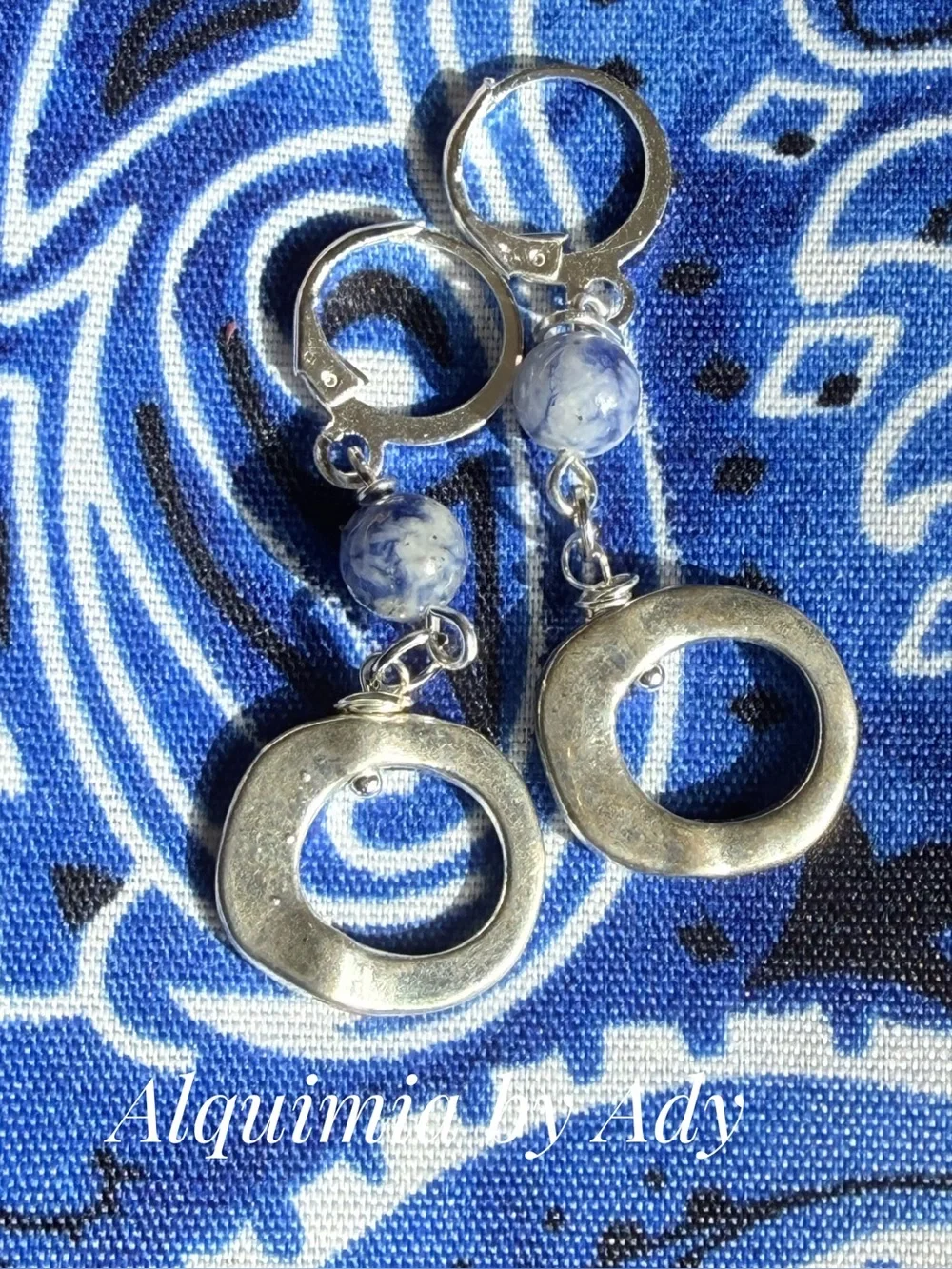 Bohemian Silver and Blue sodalite Earrings